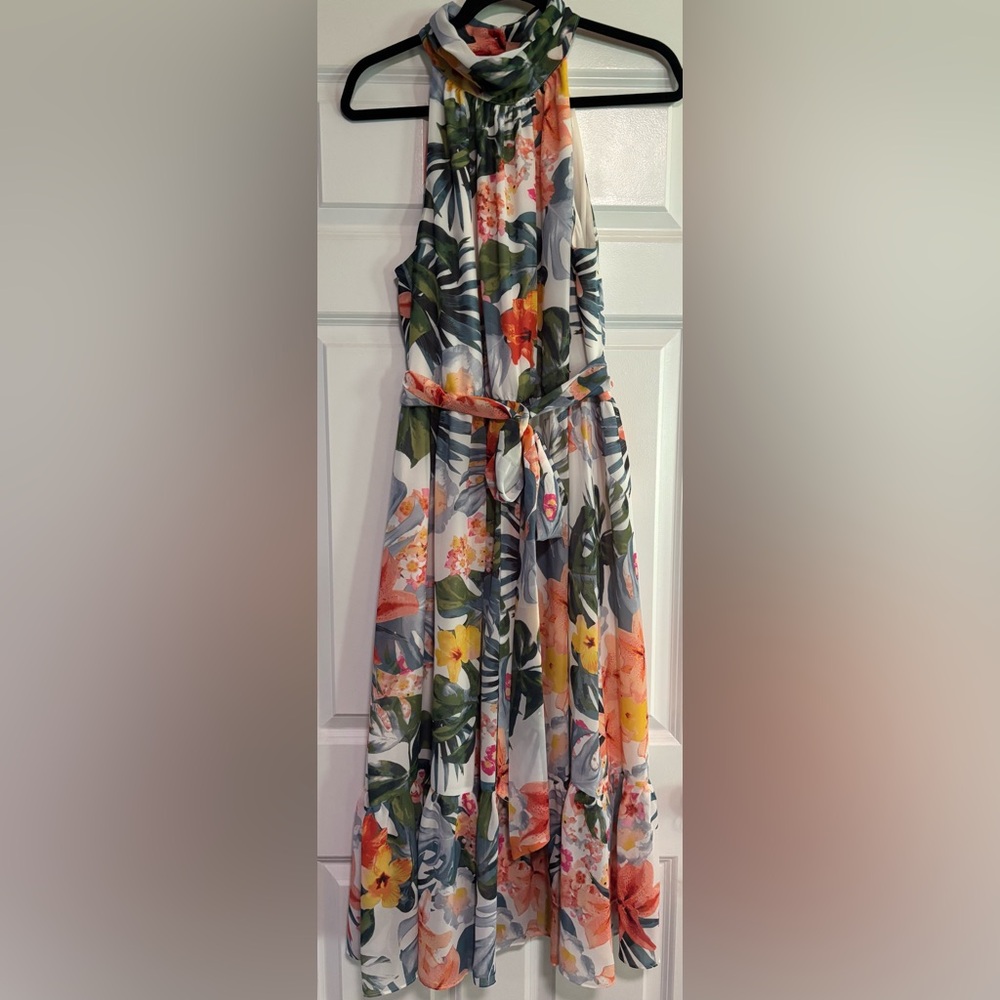 Eliza J Floral Halter Neck Dress, size 14 - Picture 2 of 8